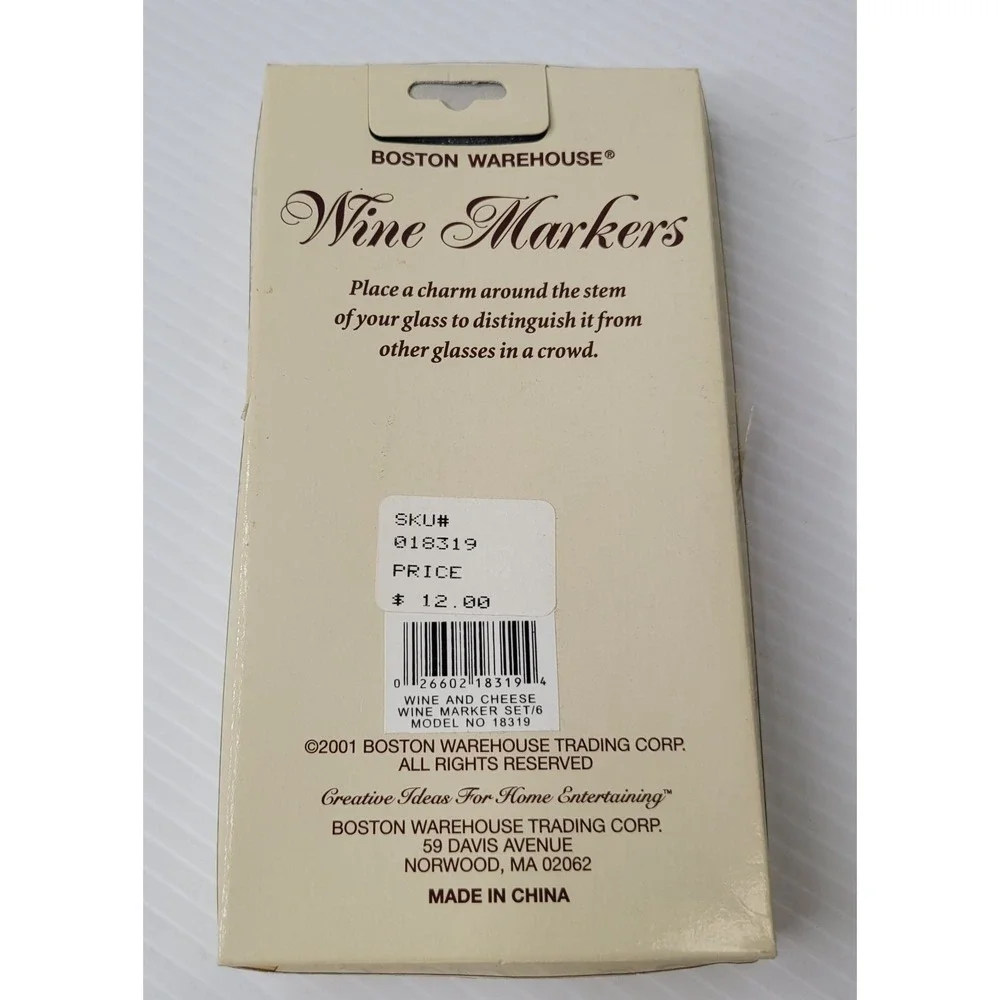 Boston Warehouse Buffet Charcuterie Items Wine Charms Cheese Spreaders‎ Napkins